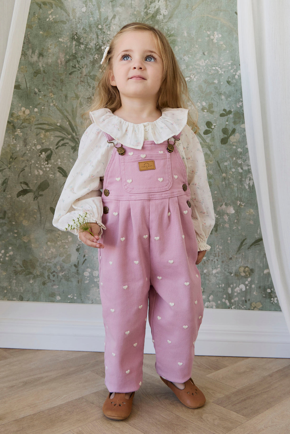 Blair Overall - Petite Heart Orchid Childrens Overall from Jamie Kay Australia