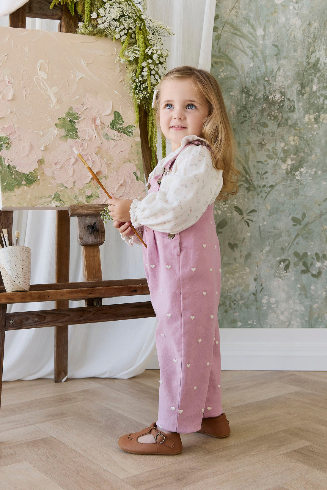 Blair Overall - Petite Heart Orchid Childrens Overall from Jamie Kay Australia