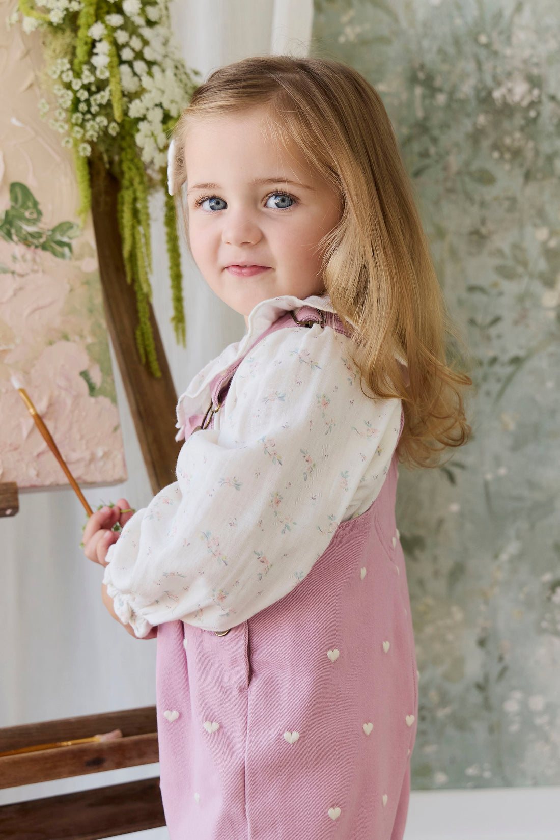 Blair Overall - Petite Heart Orchid Childrens Overall from Jamie Kay Australia