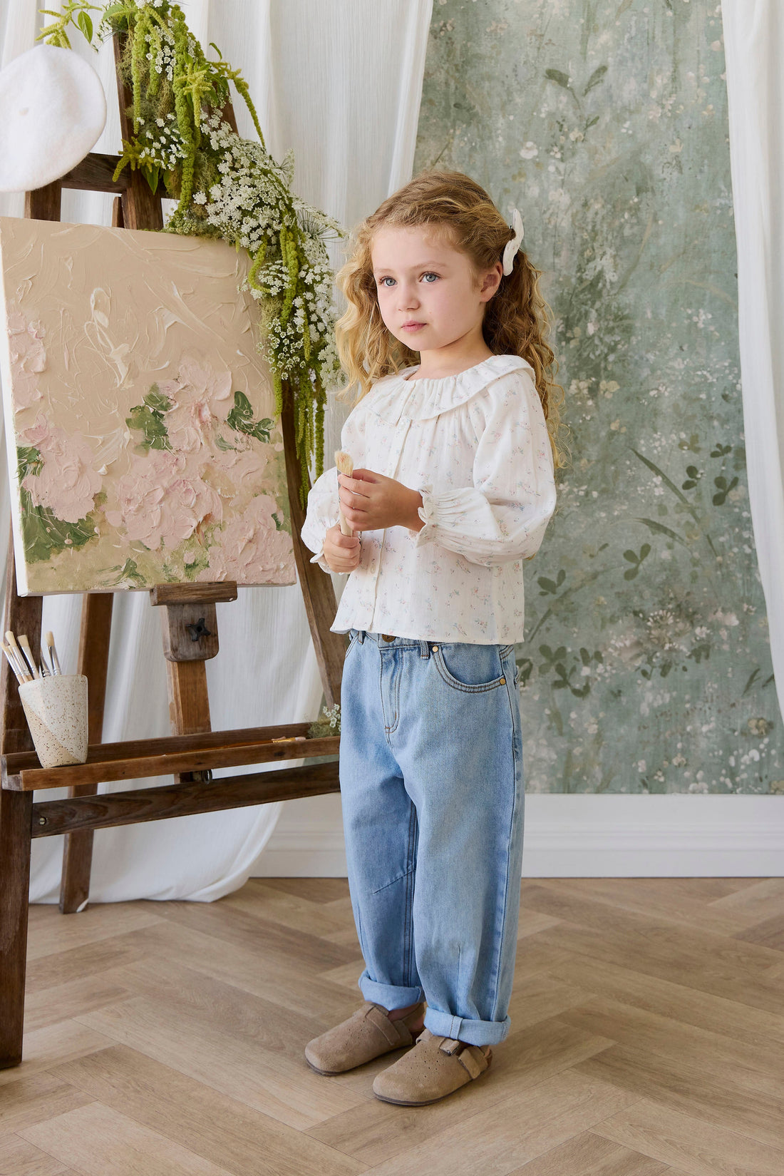 Organic Cotton Muslin Christabel Blouse - Solange Snow Childrens Top from Jamie Kay Australia