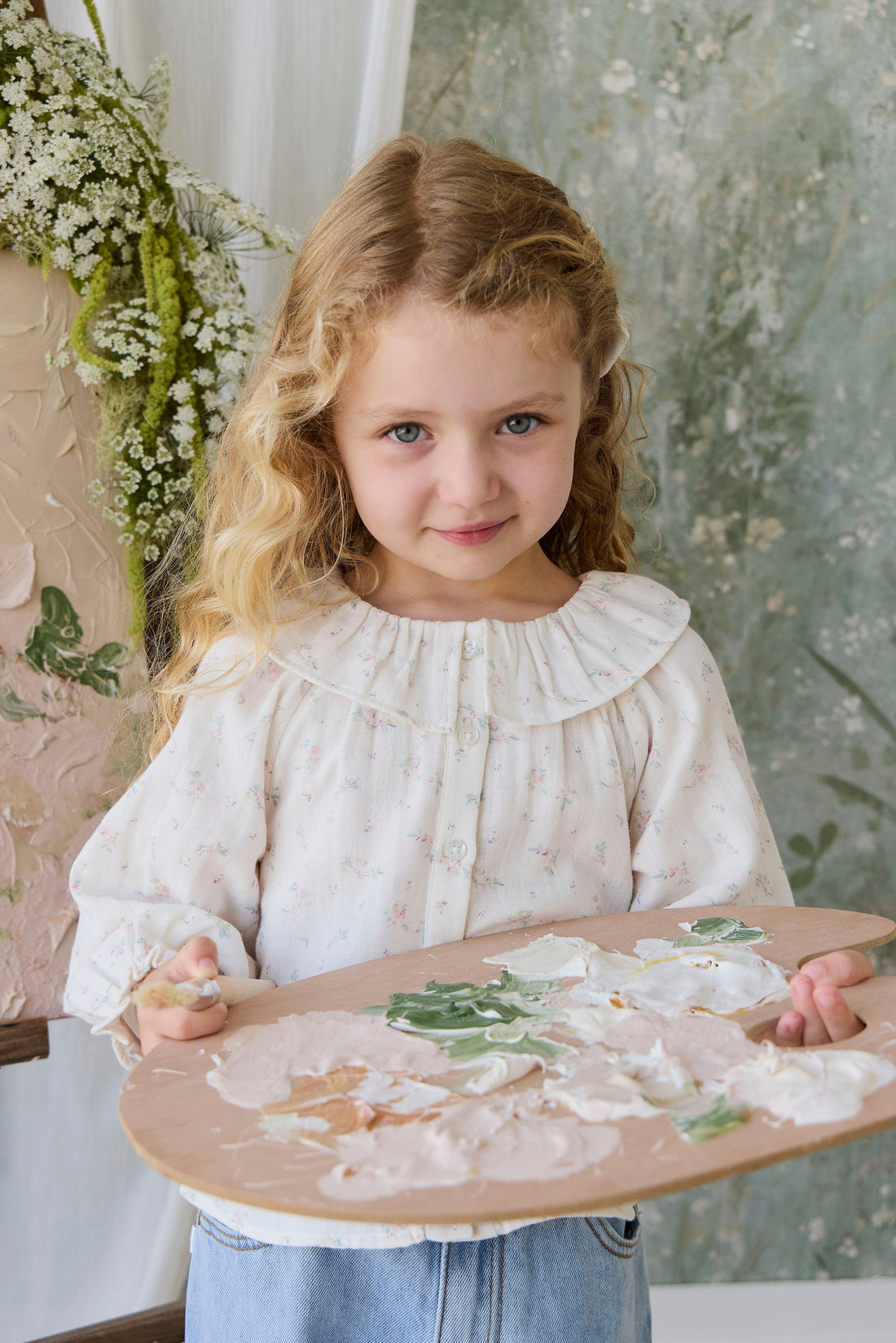 Organic Cotton Muslin Christabel Blouse - Solange Snow Childrens Top from Jamie Kay Australia