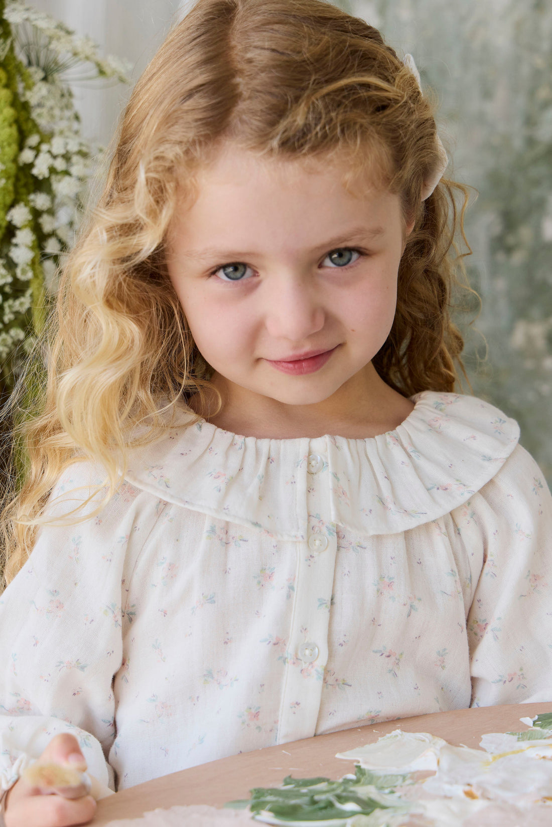 Organic Cotton Muslin Christabel Blouse - Solange Snow Childrens Top from Jamie Kay Australia