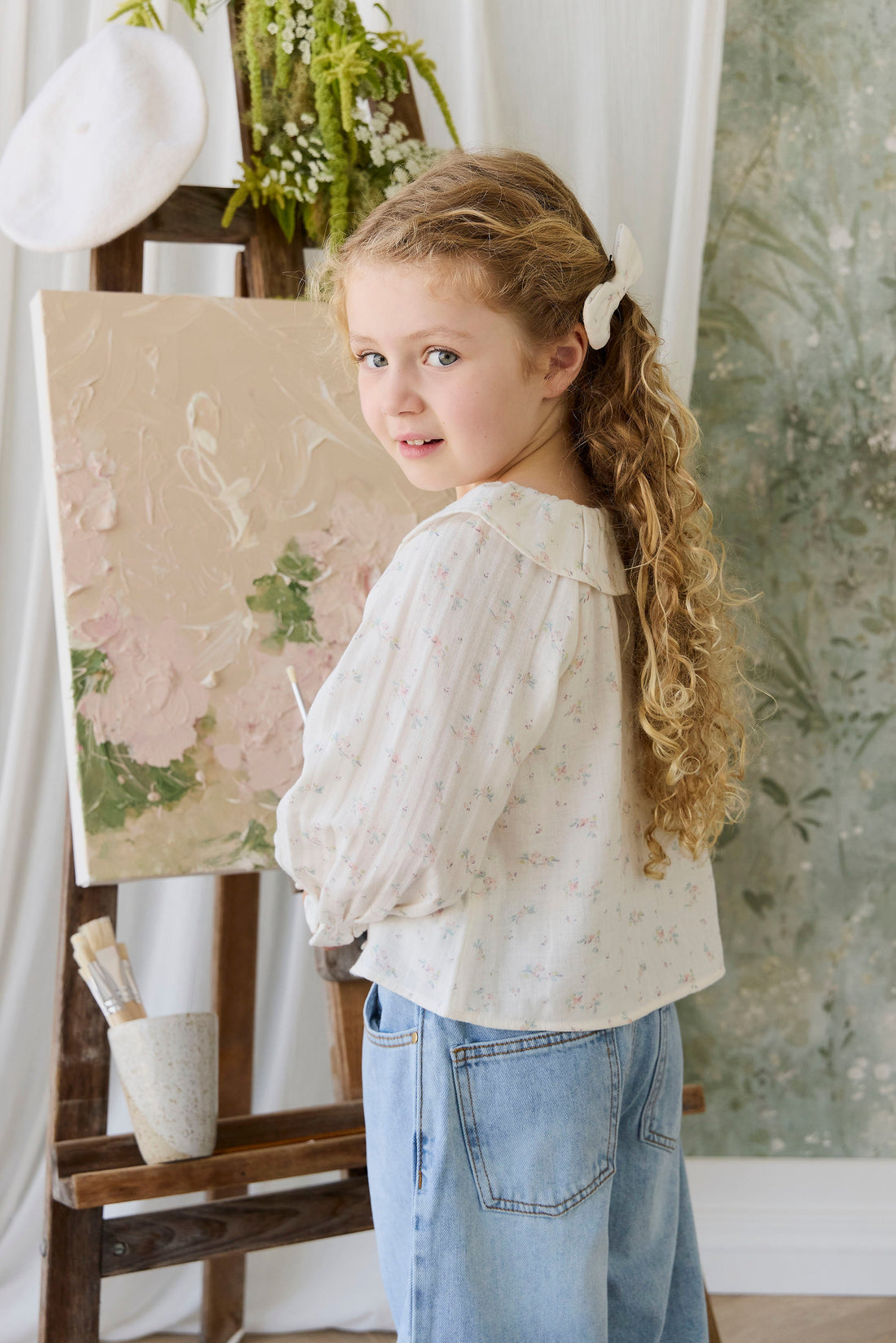 Organic Cotton Muslin Christabel Blouse - Solange Snow Childrens Top from Jamie Kay Australia