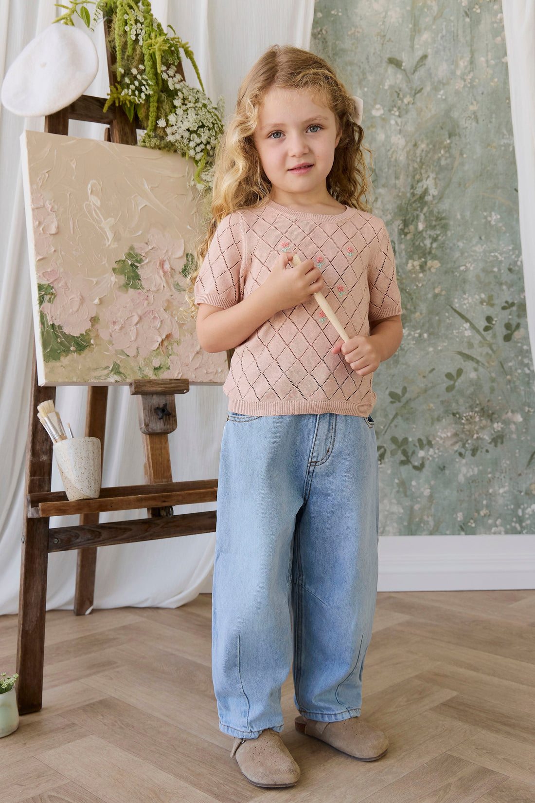 Alexandra Top - Rose Mist Alexandra Flower Childrens Top from Jamie Kay Australia