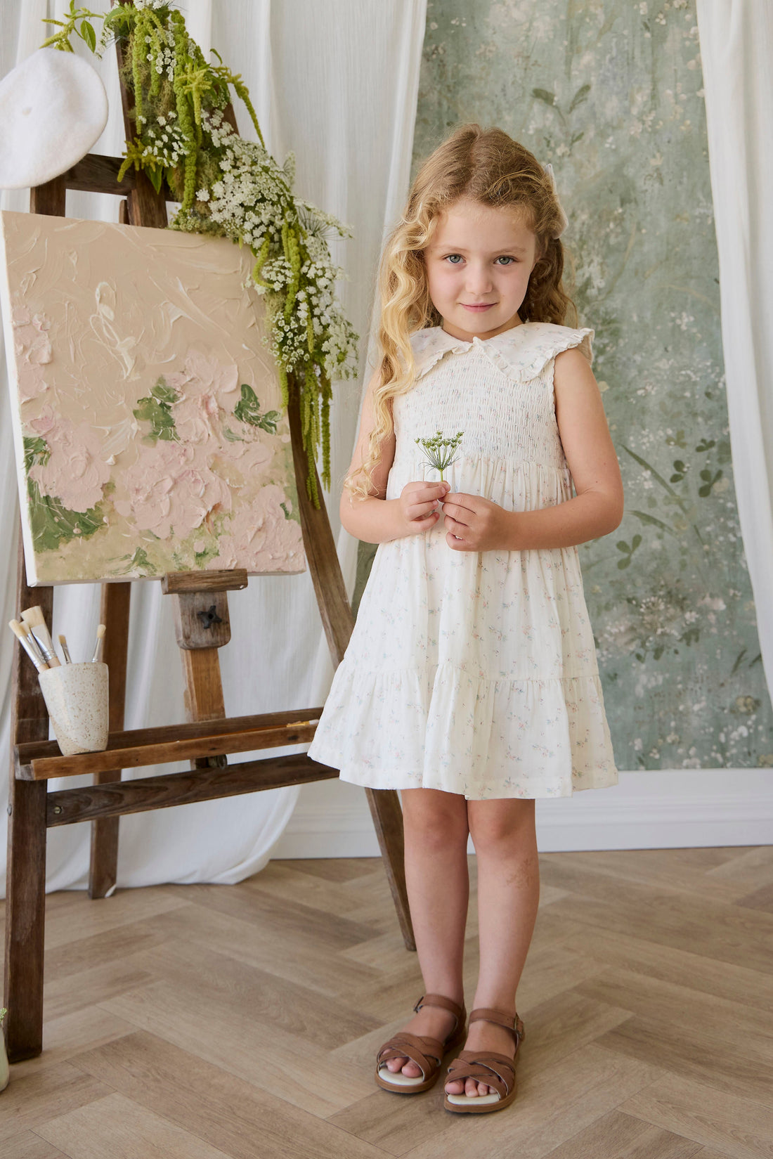 Organic Cotton Muslin Christabel Dress - Solange Snow Childrens Dress from Jamie Kay Australia