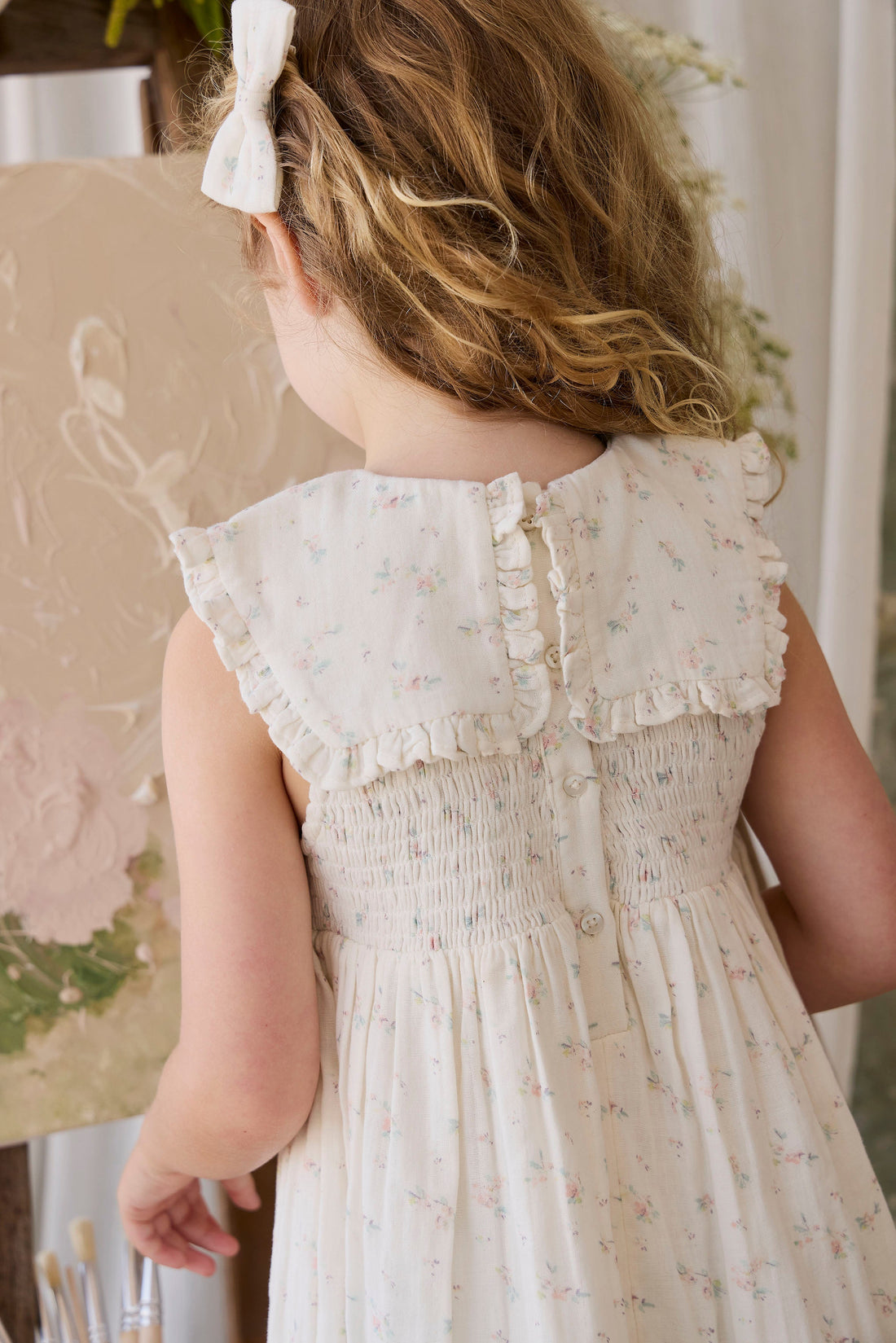 Organic Cotton Muslin Christabel Dress - Solange Snow Childrens Dress from Jamie Kay Australia