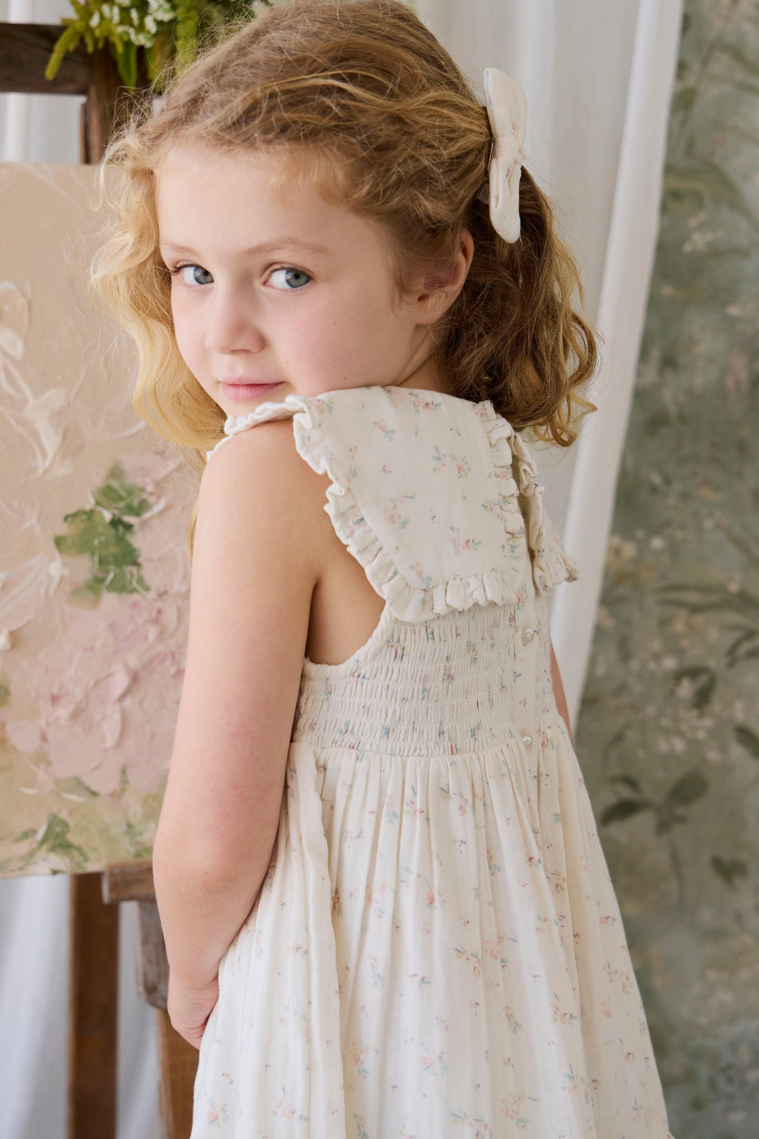 Organic Cotton Muslin Christabel Dress - Solange Snow Childrens Dress from Jamie Kay Australia
