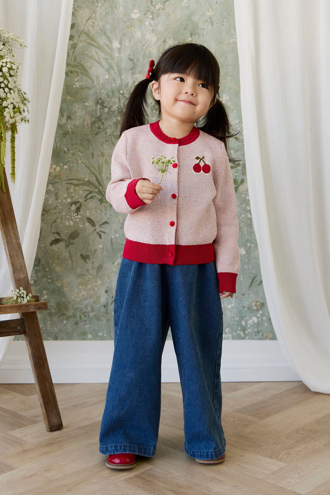 Liana Cardigan - Liana Cherry Childrens Cardigan from Jamie Kay Australia