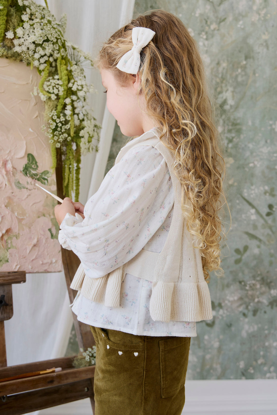 Organic Cotton Desiree Bow - Solange Snow Childrens Bow from Jamie Kay Australia