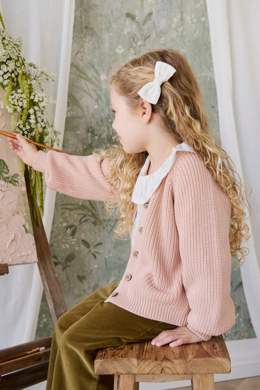 Paloma Cardigan - Rose Mist Childrens Cardigan from Jamie Kay Australia