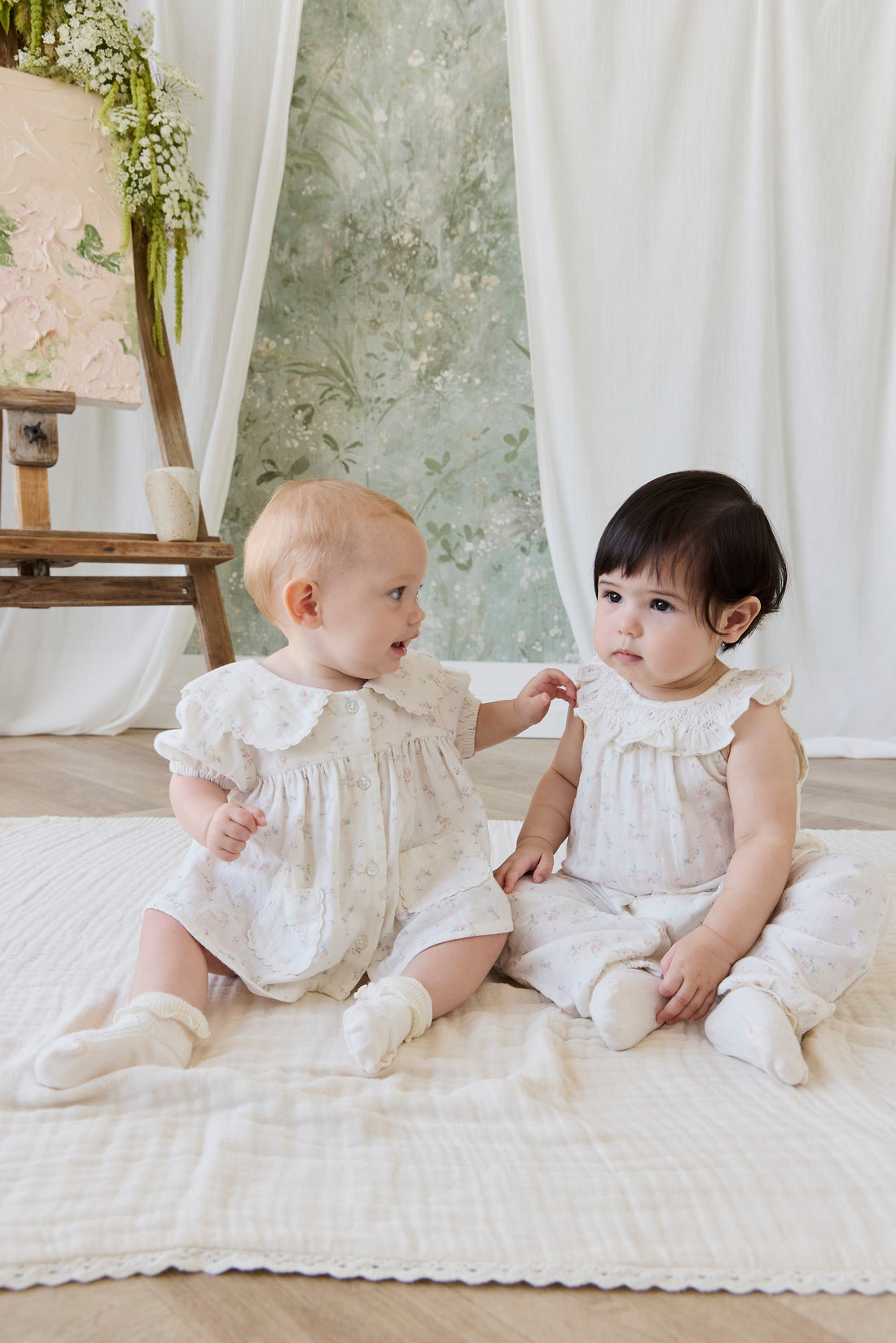 Organic Cotton Muslin Kodi Playsuit - Solange Snow Childrens Playsuit from Jamie Kay Australia