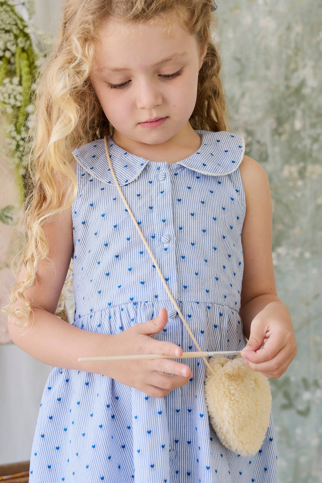 Organic Cotton Wisteria Dress - Mon Amour Stripe Indigo Childrens Dress from Jamie Kay Australia