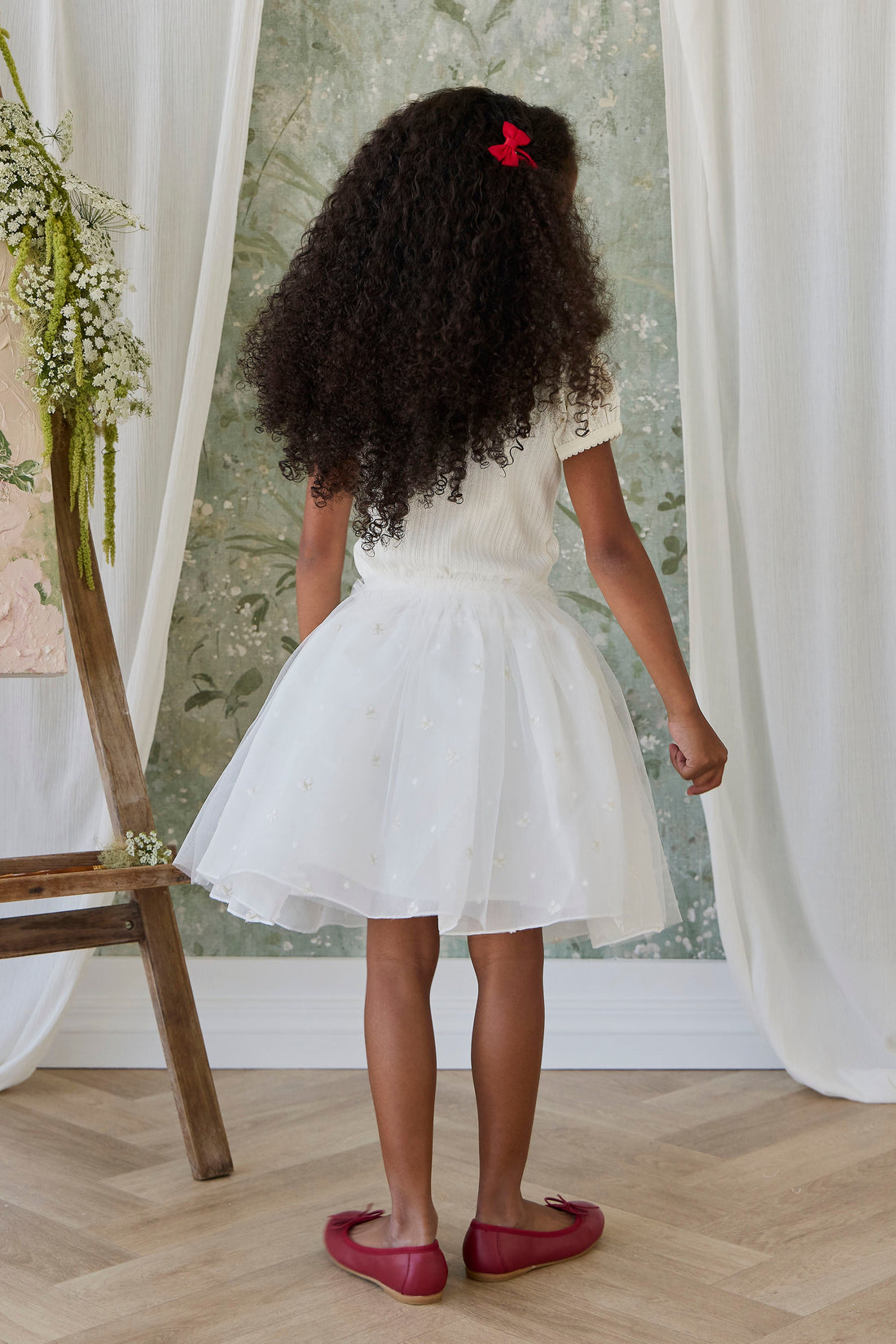 Bellamy Skirt - Parchment Ballerina Butterfiles Childrens Skirt from Jamie Kay Australia