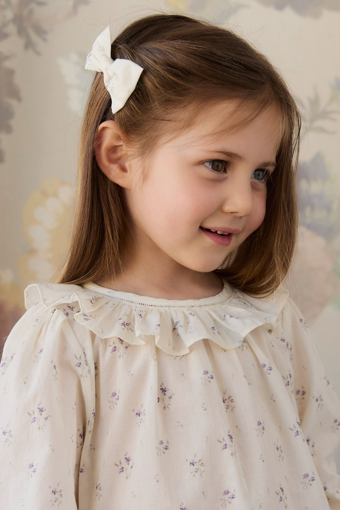 Organic Cotton Desiree Bow - Jade Floral Childrens Bow from Jamie Kay Australia