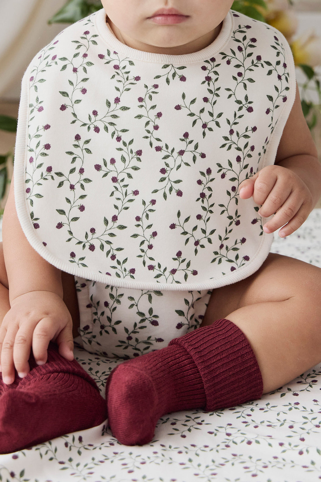 Organic Cotton Bib - Mulberries Childrens Bib from Jamie Kay Australia