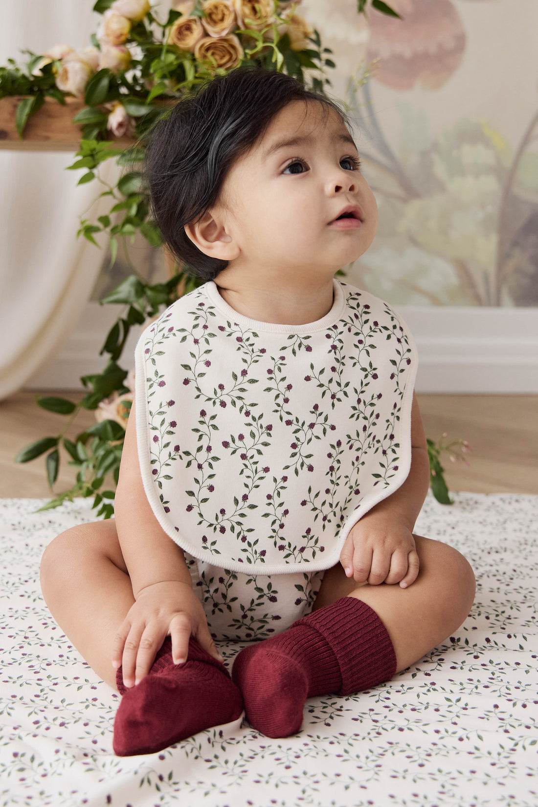 Organic Cotton Bib - Mulberries Childrens Bib from Jamie Kay Australia