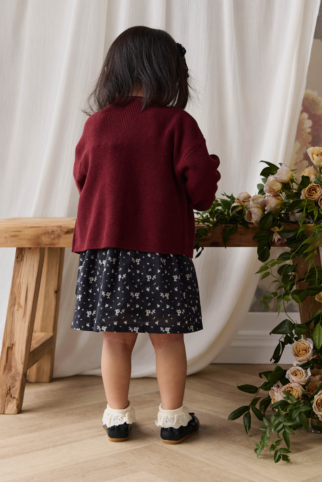 Sally Knitted Cardigan - Burgundy Childrens Cardigan from Jamie Kay Australia