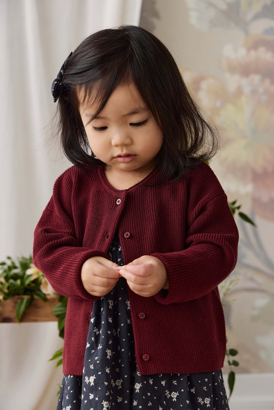 Sally Knitted Cardigan - Burgundy Childrens Cardigan from Jamie Kay Australia