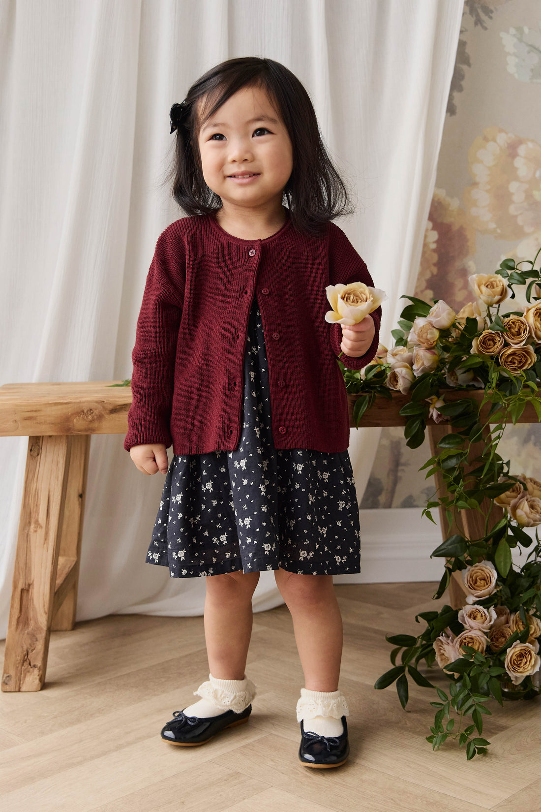 Sally Knitted Cardigan - Burgundy Childrens Cardigan from Jamie Kay Australia