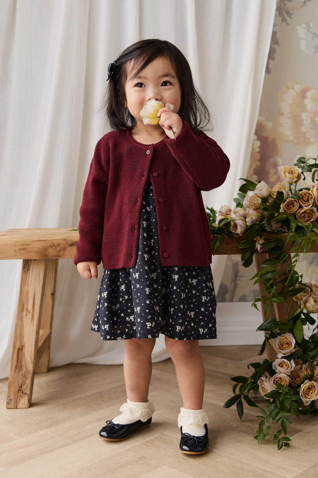 Sally Knitted Cardigan - Burgundy Childrens Cardigan from Jamie Kay Australia
