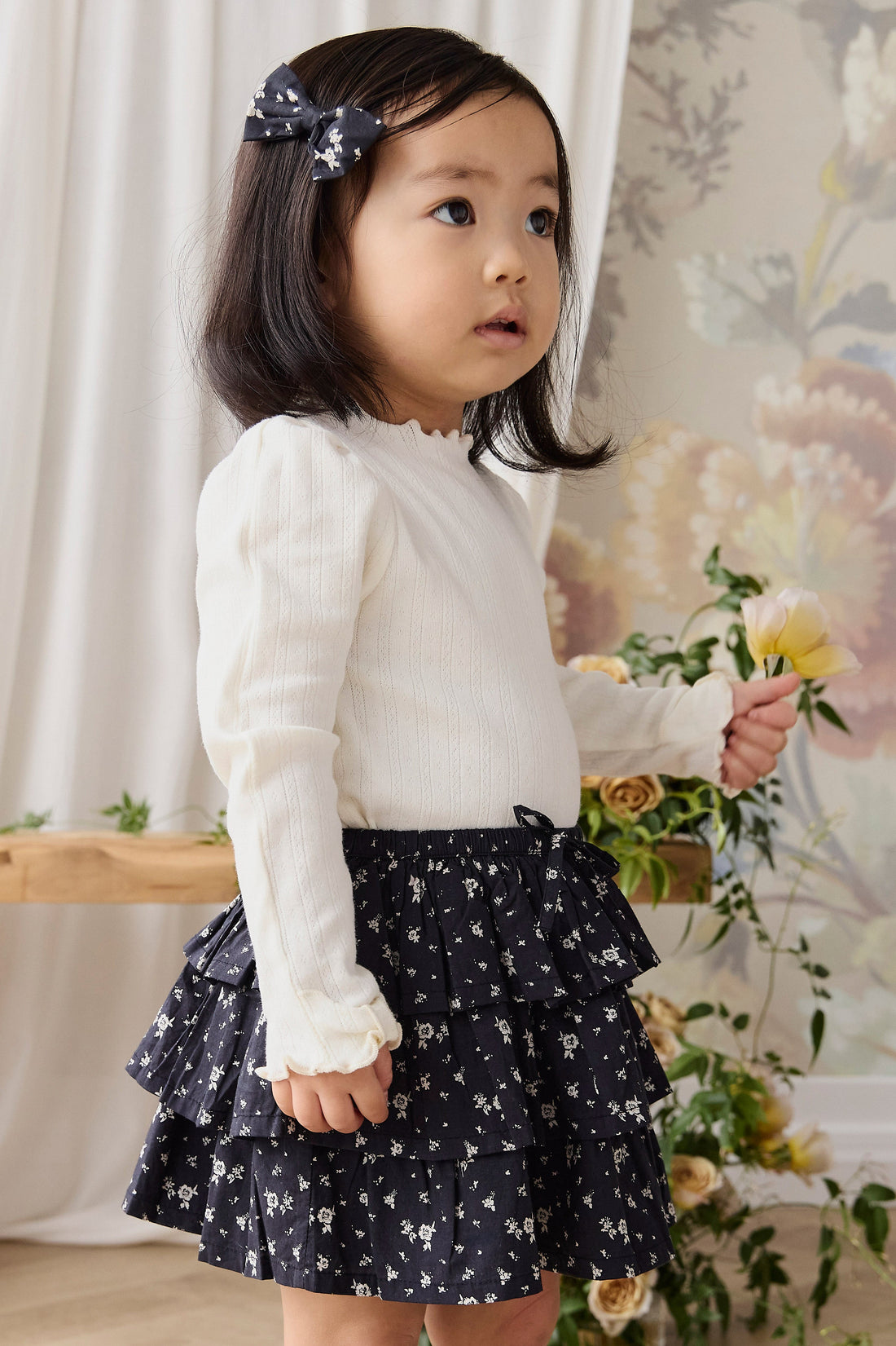Organic Cotton Mariette Skirt - Huguette Graphite Childrens Skirt from Jamie Kay Australia