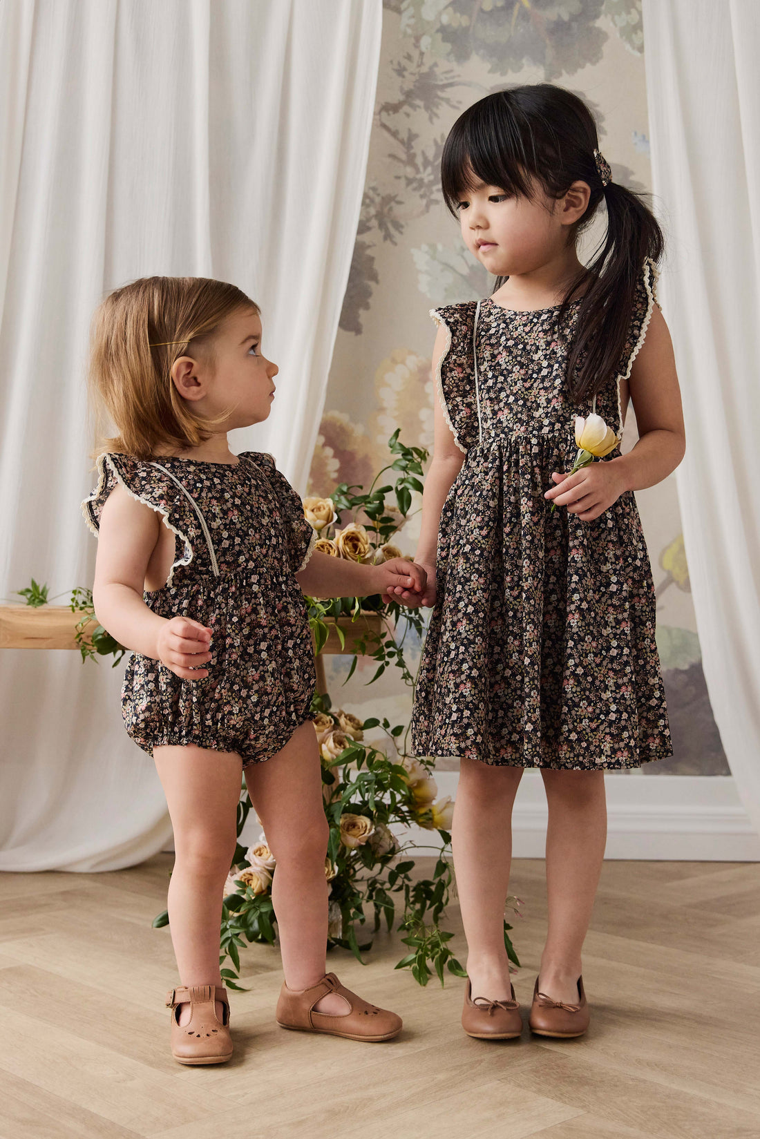 Organic Cotton Helene Dress - Luca Floral Childrens Dress from Jamie Kay Australia