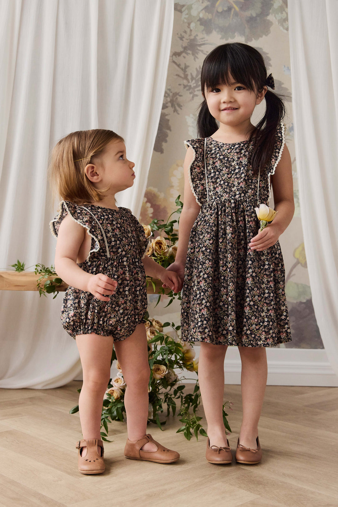 Organic Cotton Helene Dress - Luca Floral Childrens Dress from Jamie Kay Australia