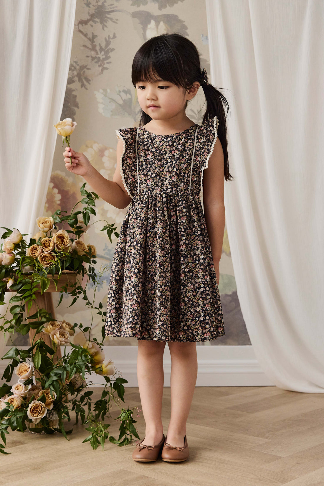 Organic Cotton Helene Dress - Luca Floral Childrens Dress from Jamie Kay Australia
