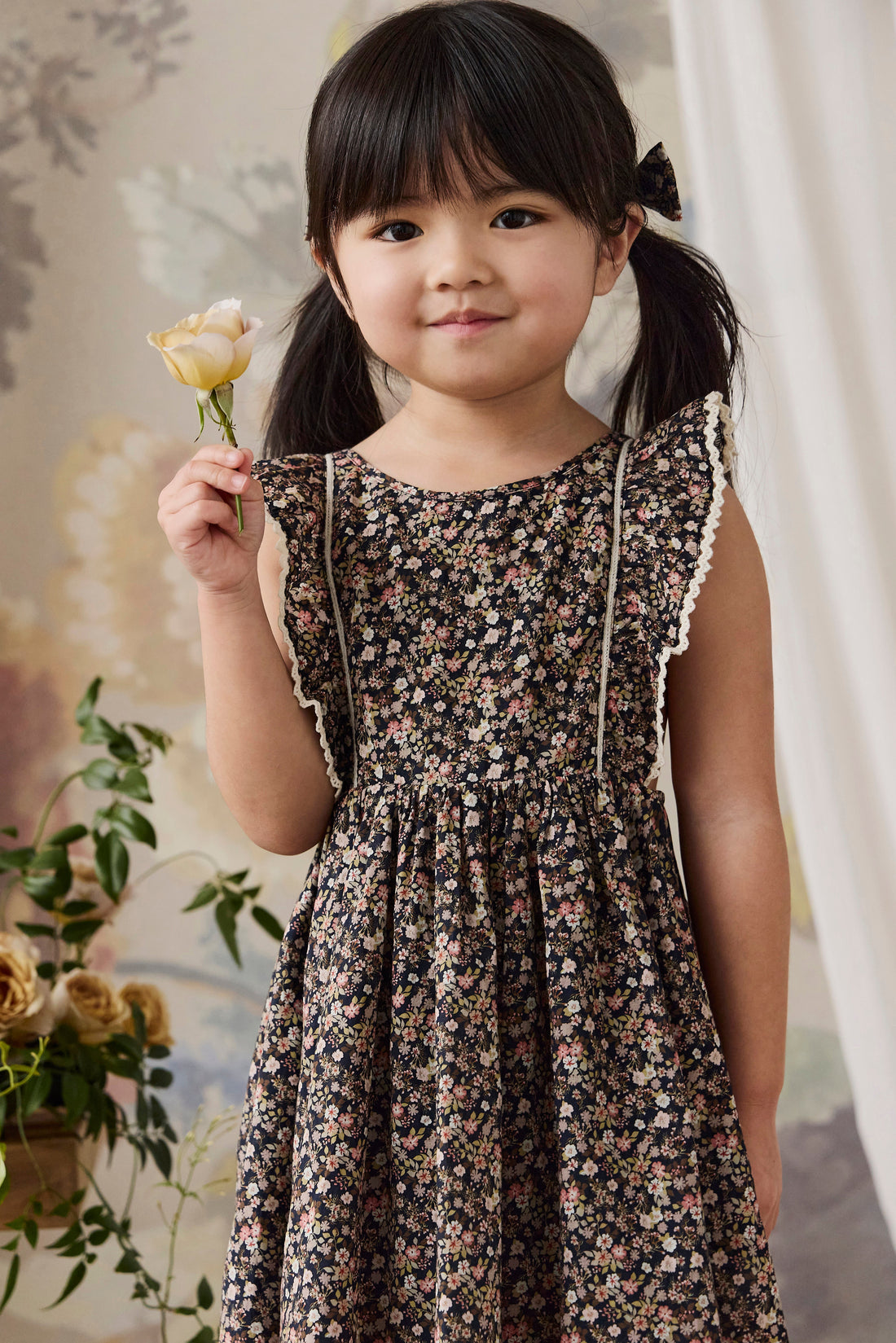 Organic Cotton Helene Dress - Luca Floral Childrens Dress from Jamie Kay Australia