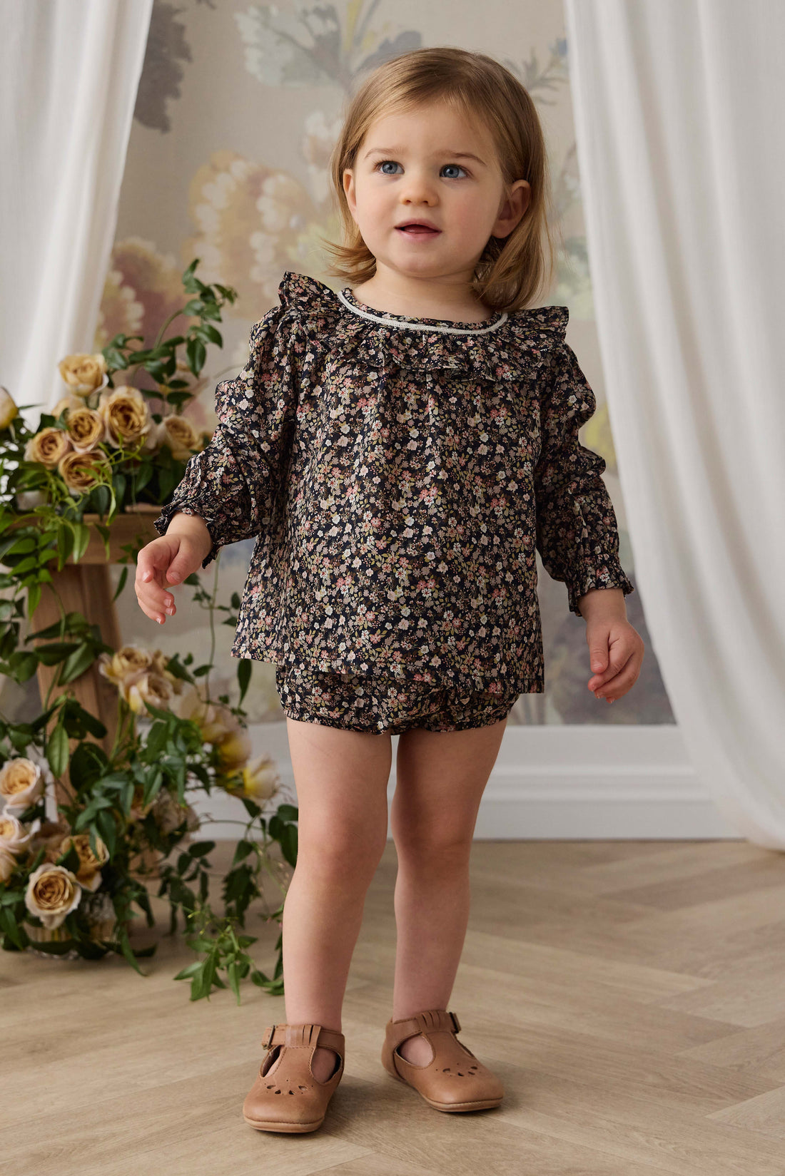 Organic Cotton Leonie Top - Luca Floral Childrens Top from Jamie Kay Australia