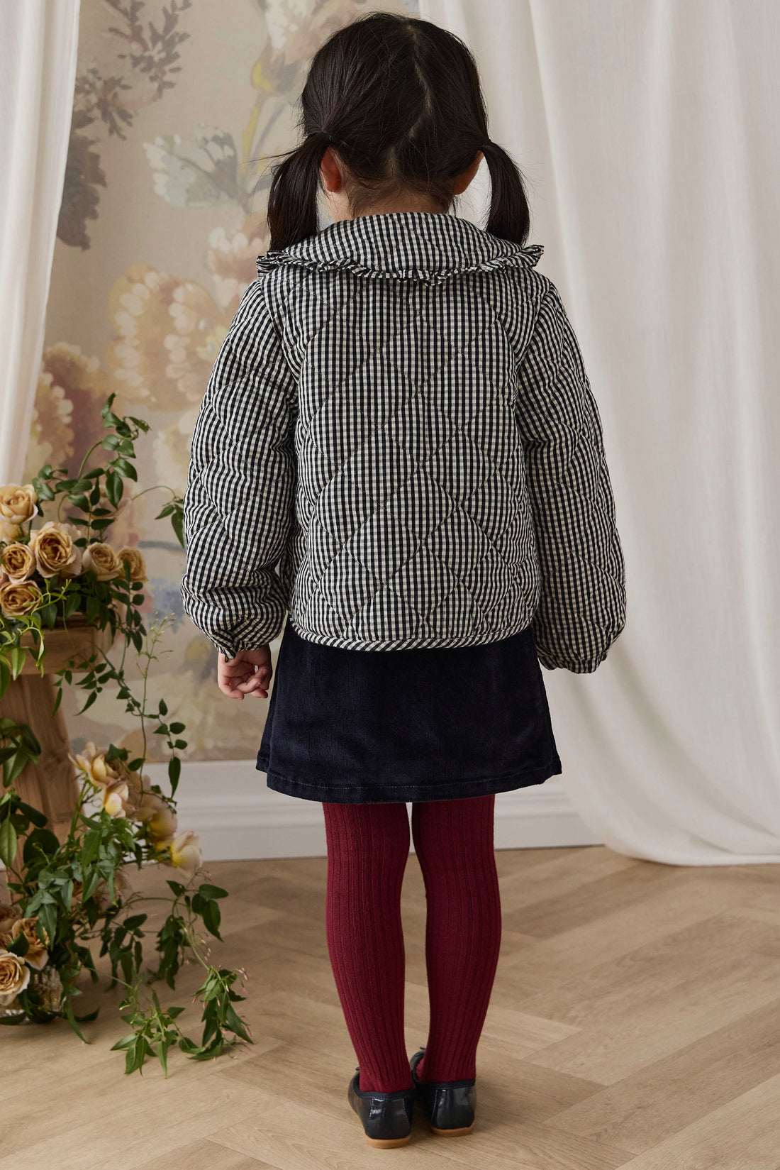 Mariette Cotton Jacket - Petite Gingham Graphite Childrens Jacket from Jamie Kay Australia