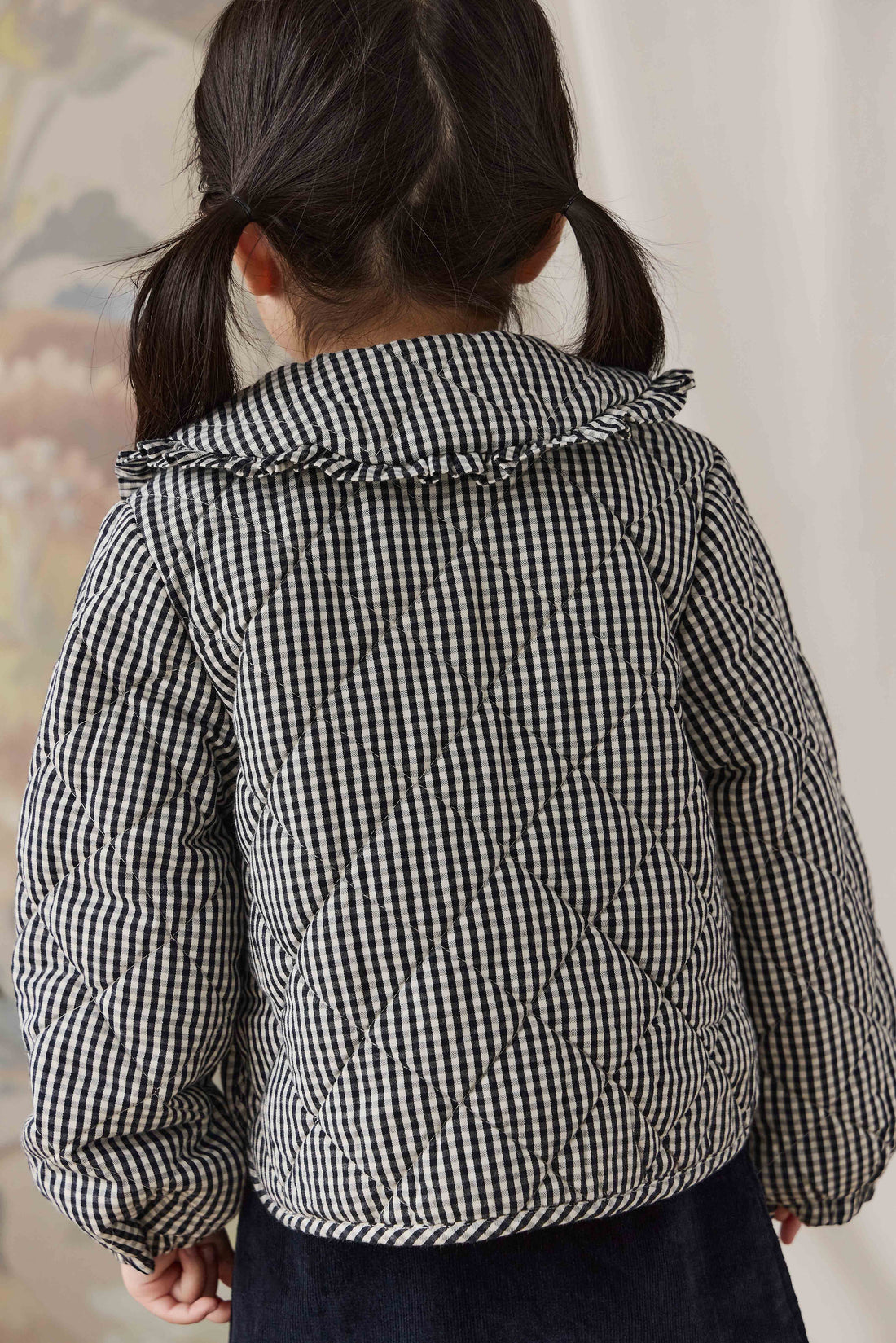 Mariette Cotton Jacket - Petite Gingham Graphite Childrens Jacket from Jamie Kay Australia