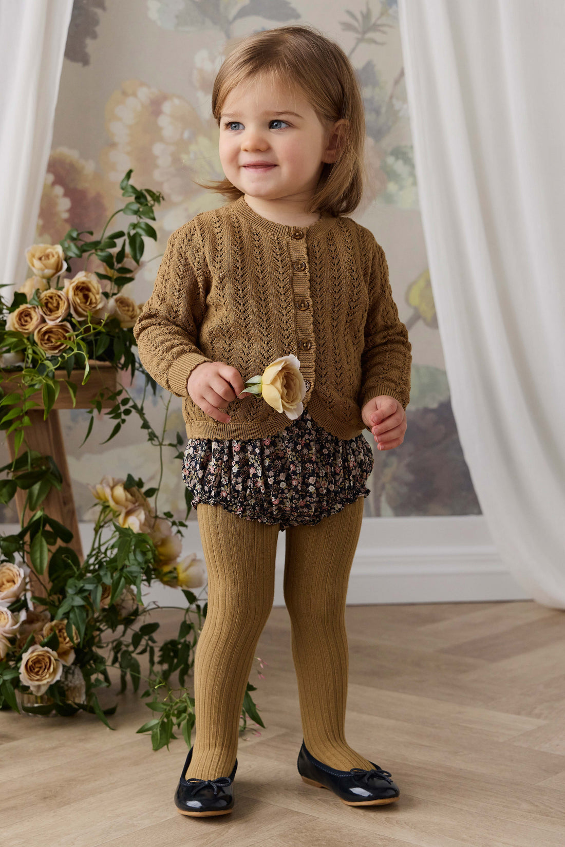 Ribbed Tight - Antique Bronze Childrens Tights from Jamie Kay Australia
