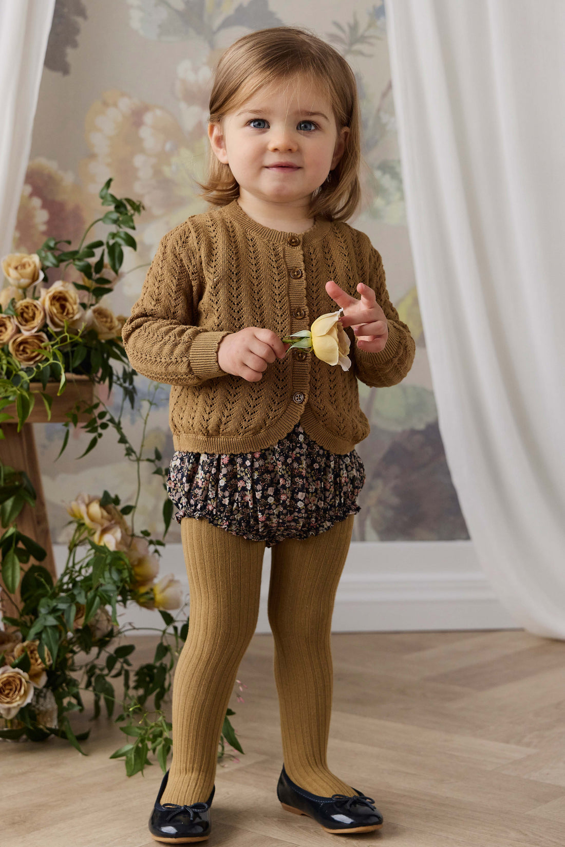 Ribbed Tight - Antique Bronze Childrens Tights from Jamie Kay Australia