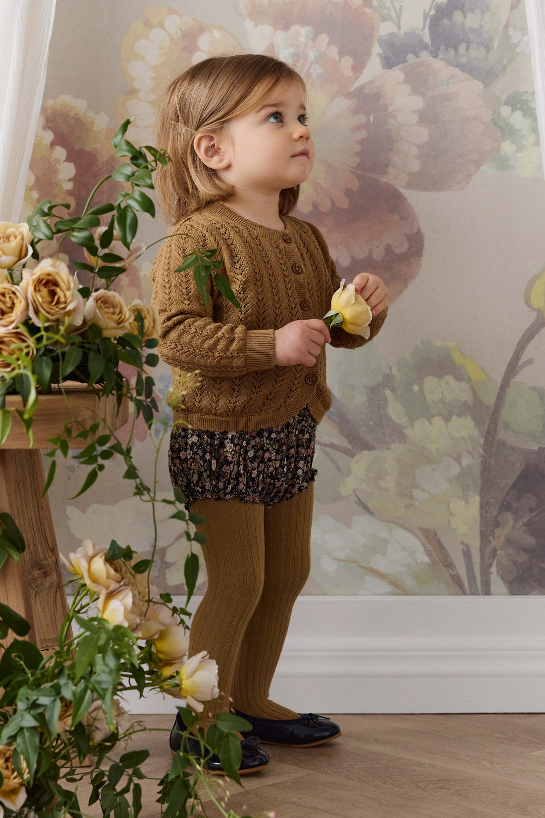 Ribbed Tight - Antique Bronze Childrens Tights from Jamie Kay Australia