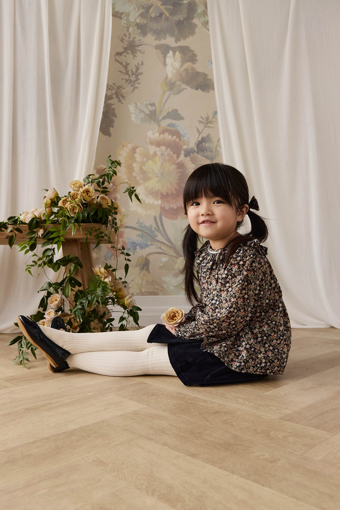 Organic Cotton Leonie Top - Luca Floral Childrens Top from Jamie Kay Australia