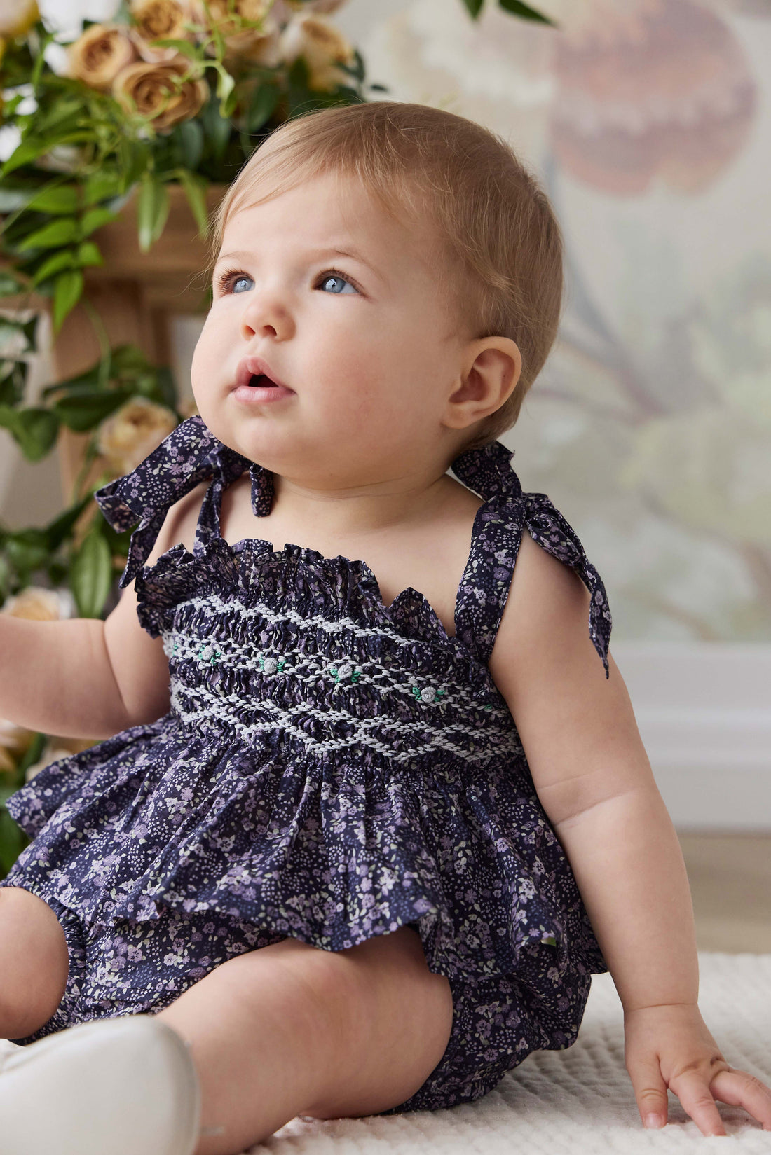 Organic Cotton Carine Top - Violet Floral Childrens Top from Jamie Kay Australia