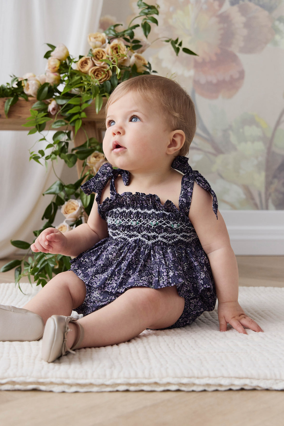 Organic Cotton Classic Bloomer - Violet Floral Childrens Bloomer from Jamie Kay Australia