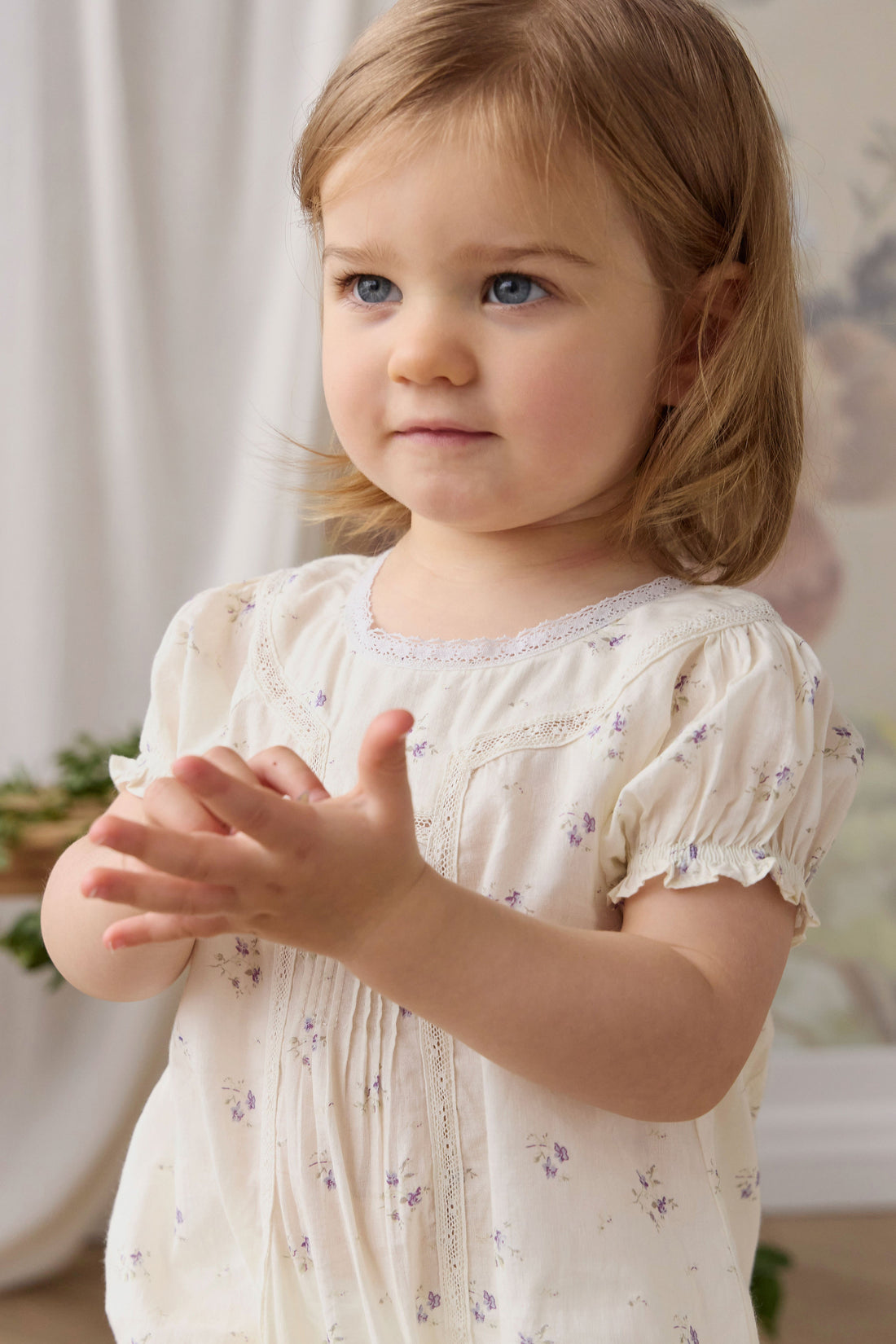 Organic Cotton Saylor Playsuit - Jade Floral Childrens Playsuit from Jamie Kay Australia