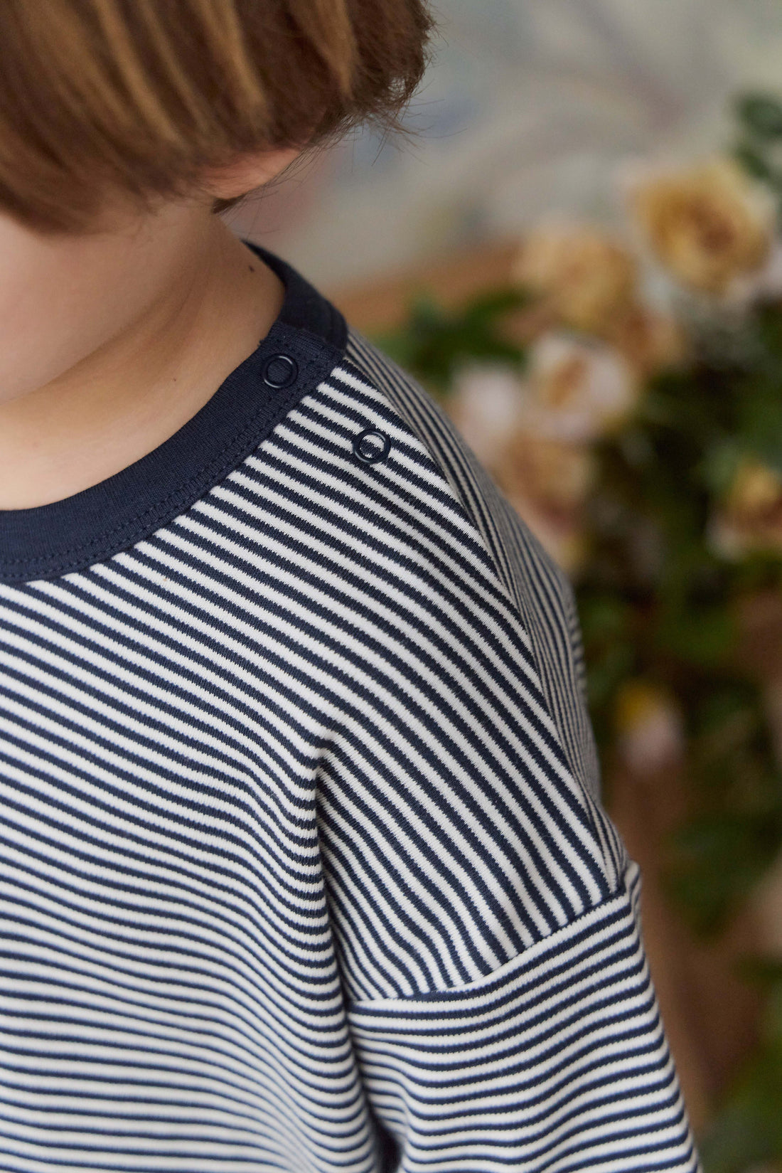Pima Cotton Edward Tee - Petite Stripe Cloud/Maritime Childrens Top from Jamie Kay Australia