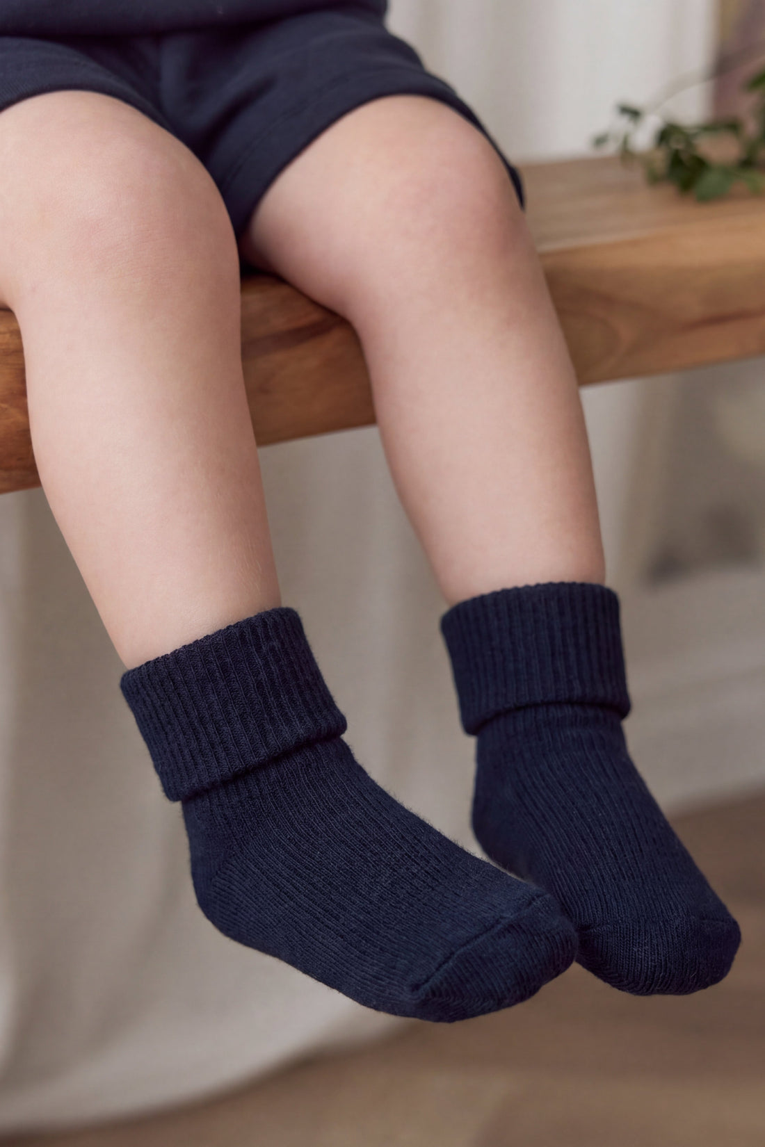 Classic Rib Sock - Navy Childrens Socks from Jamie Kay Australia