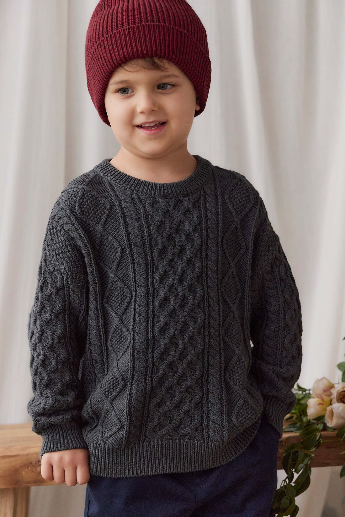 Sawyer Knit Jumper - Umber Childrens Jumper from Jamie Kay Australia