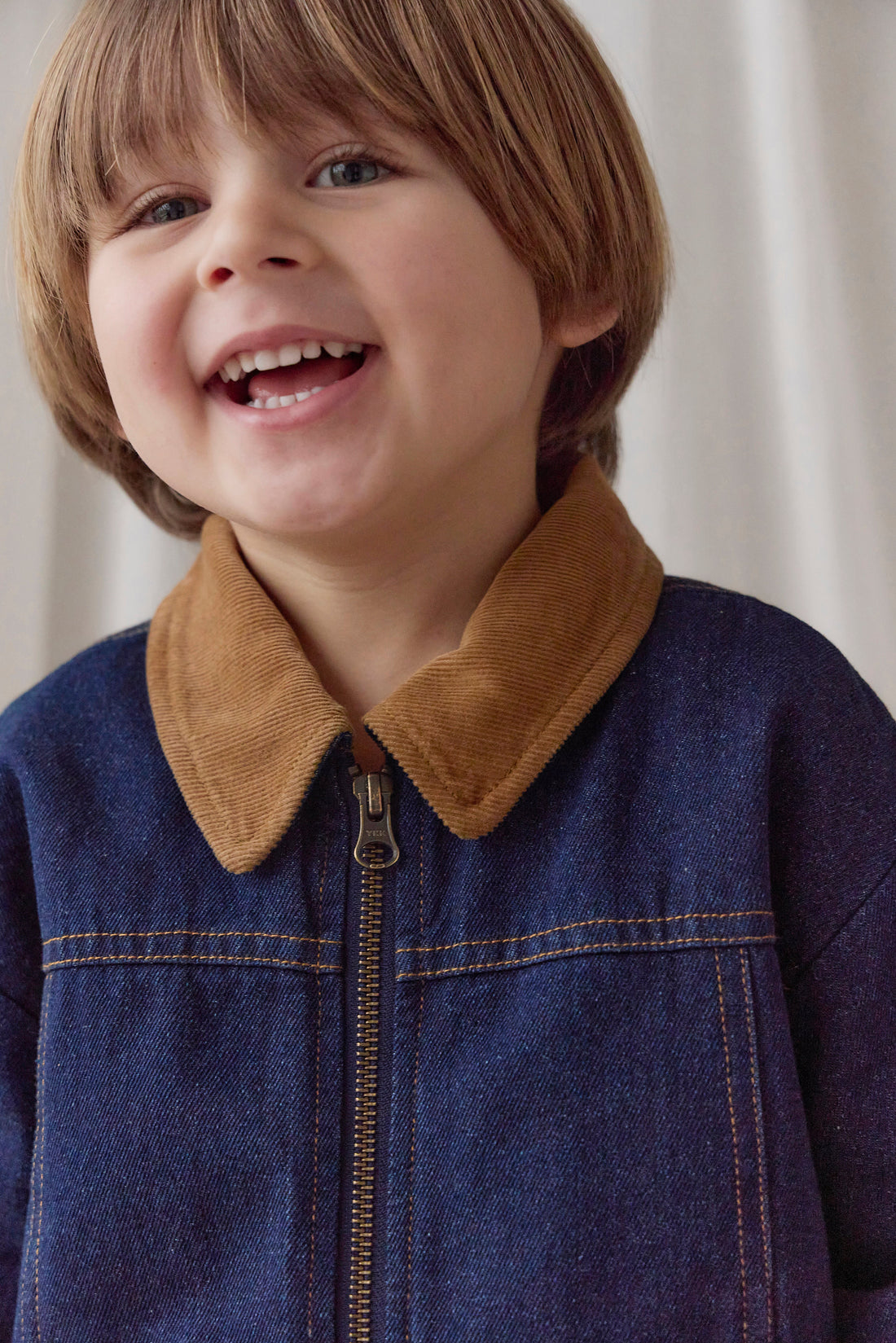 Ezekiel Jacket - Mid Indigo Denim Childrens Jacket from Jamie Kay Australia