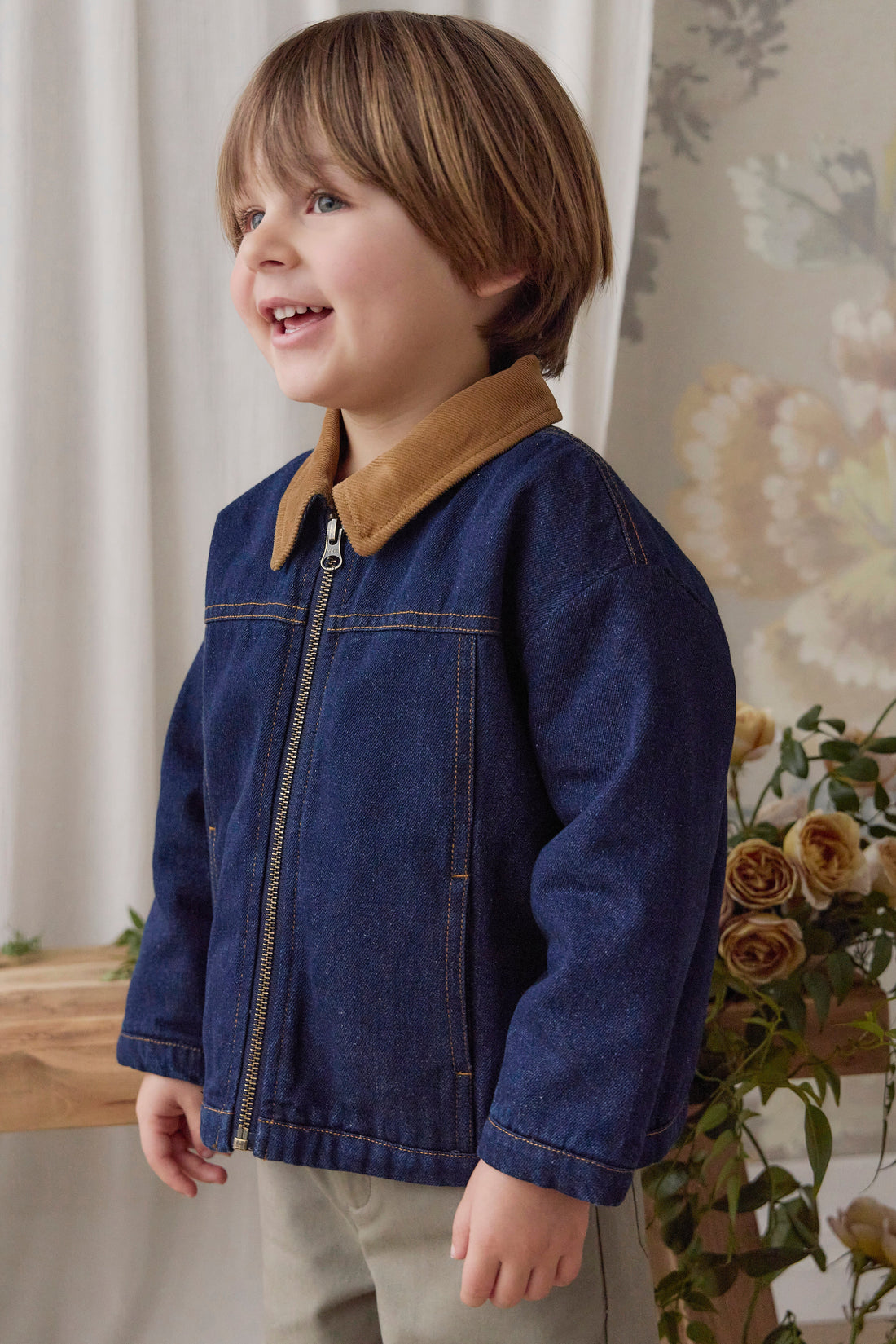 Ezekiel Jacket - Mid Indigo Denim Childrens Jacket from Jamie Kay Australia