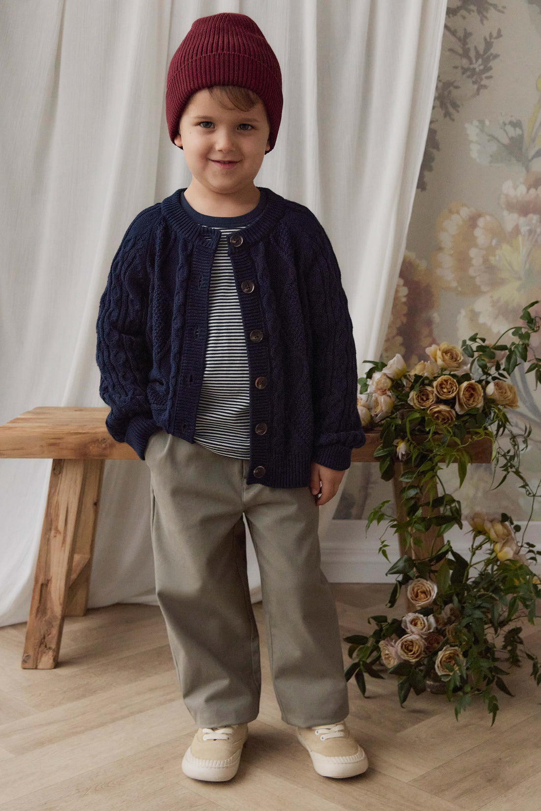 Logan Knitted Cardigan - Navy Childrens Cardigan from Jamie Kay Australia
