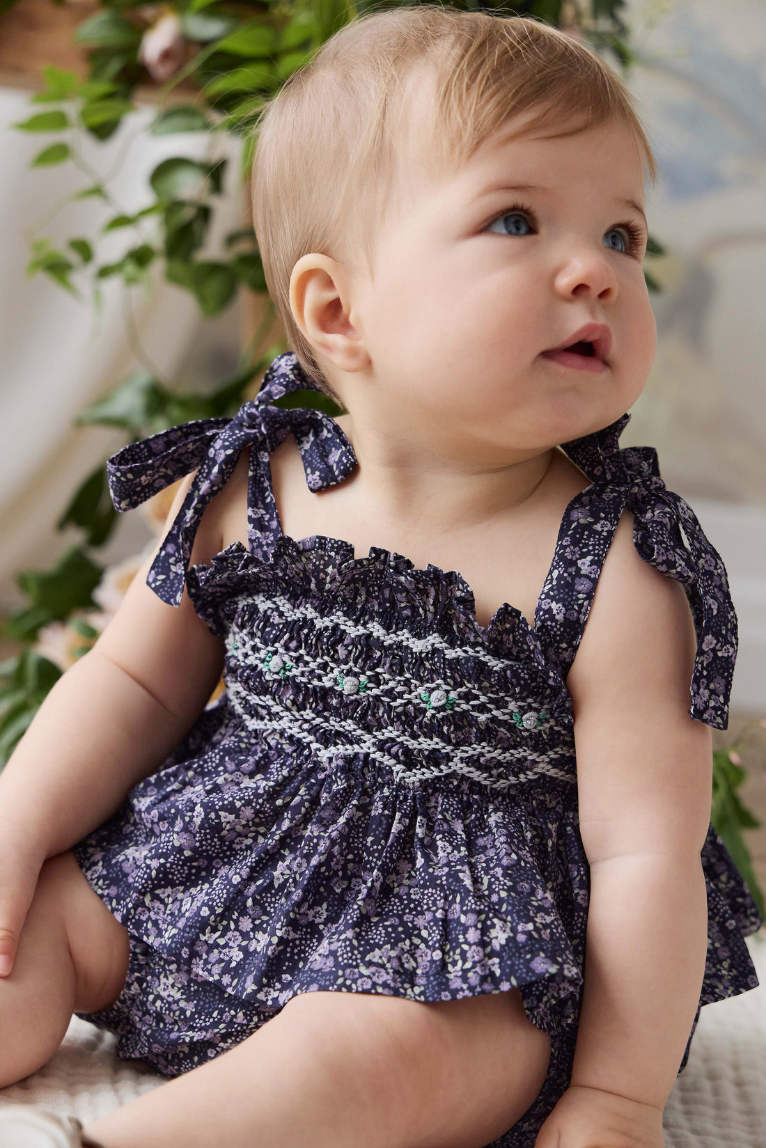 Organic Cotton Carine Top - Violet Floral Childrens Top from Jamie Kay Australia