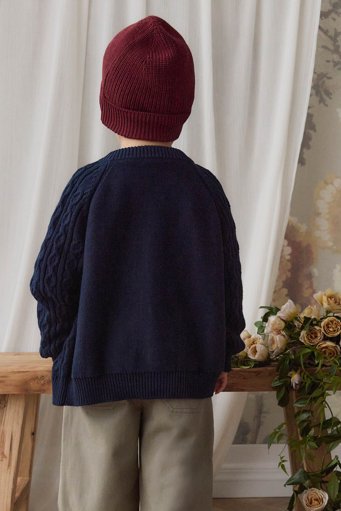 Logan Knitted Cardigan - Navy Childrens Cardigan from Jamie Kay Australia
