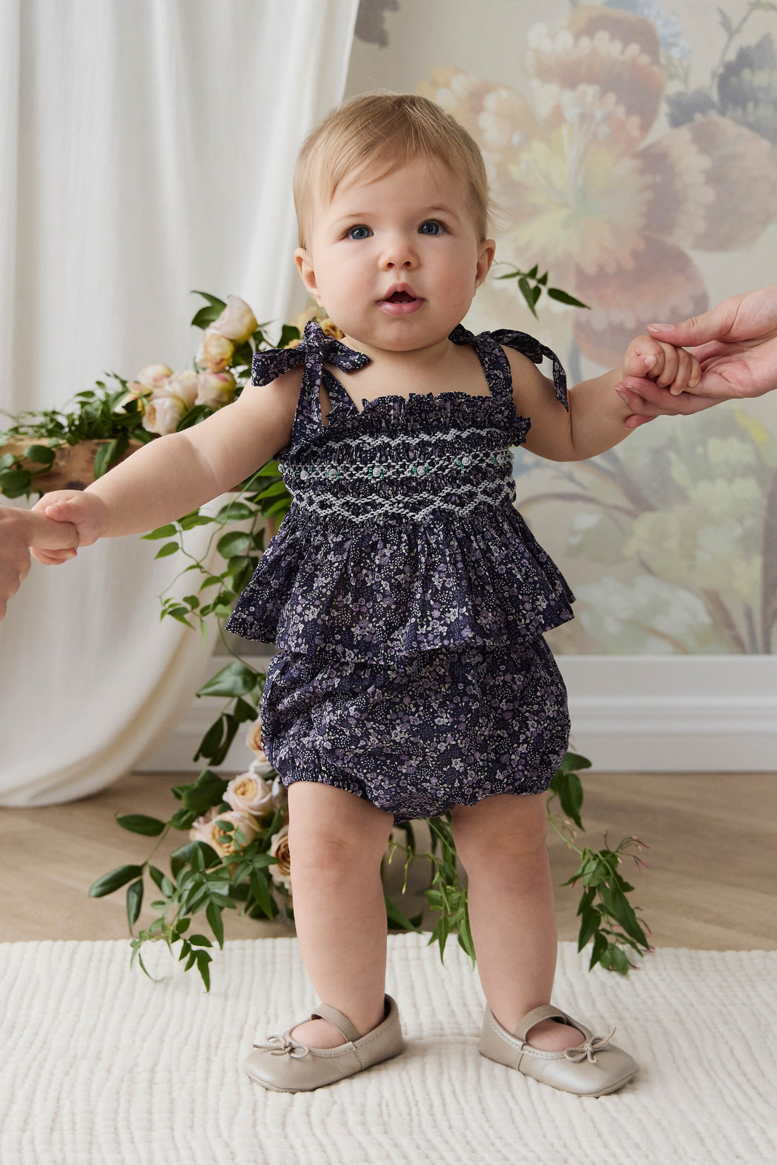 Organic Cotton Carine Top - Violet Floral Childrens Top from Jamie Kay Australia