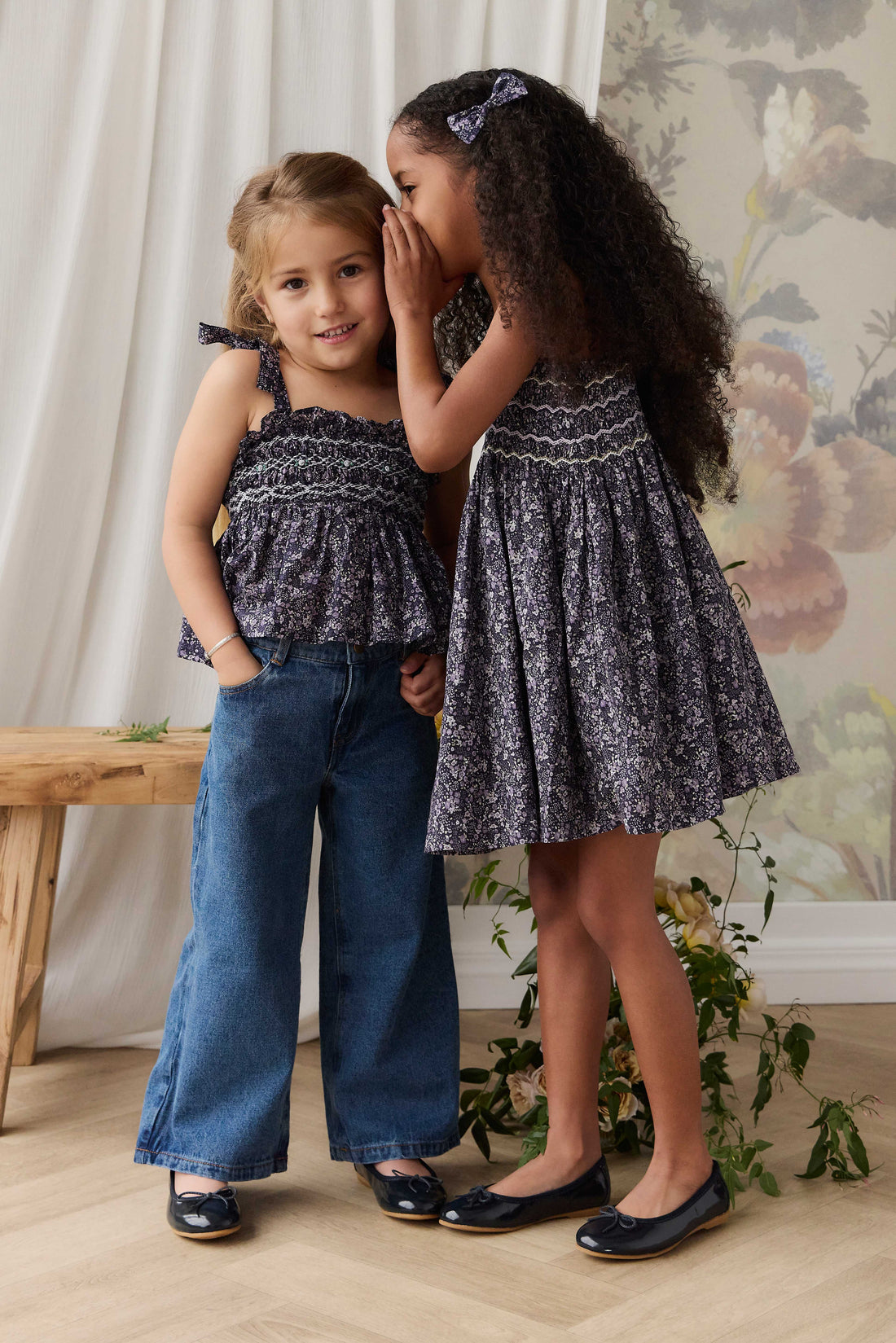 Organic Cotton Carine Top - Violet Floral Childrens Top from Jamie Kay Australia