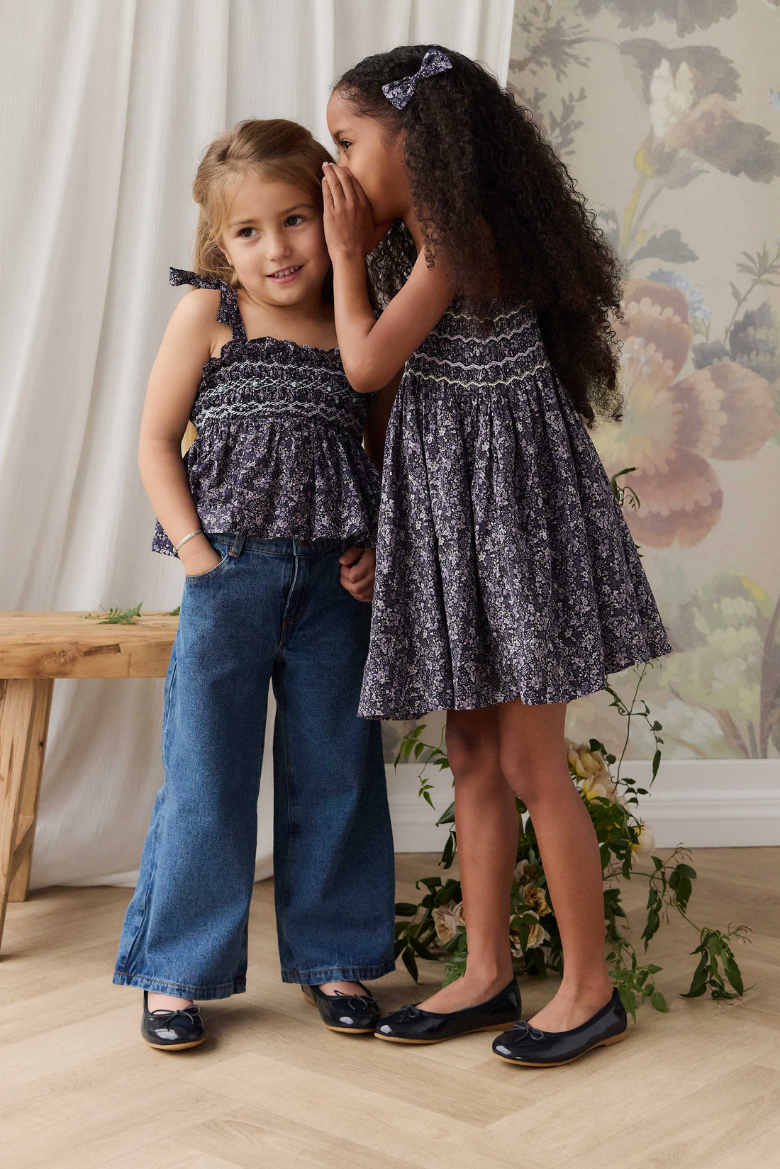 Organic Cotton Mariette Dress - Violet Floral Childrens Dress from Jamie Kay Australia